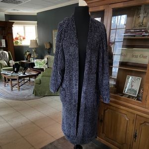 The Nu Vintage Gray Chenille Cardigan Sweater